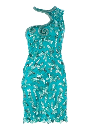 Georges Mak 'Madje' sequinned one-shoulder dress - Blue