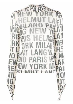 Helmut Lang all-over logo print top - White