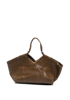 Benedetta Bruzziches large Usha hand-woven tote bag - Brown