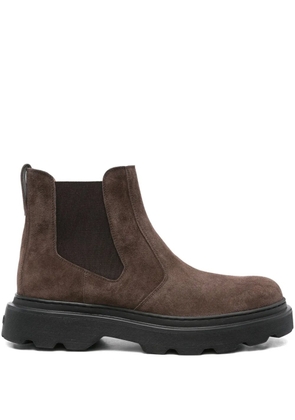 Tod's elastic-panelled suede boots - Brown