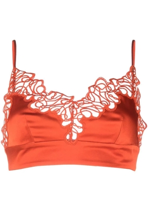 Stella McCartney lace-trim triangle bra top - Orange