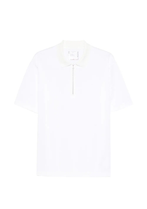 sacai zip-detail polo shirt - White
