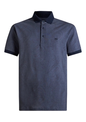 ETRO arnica-motif cotton polo shirt - Blue