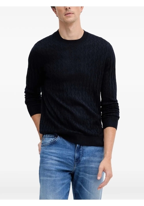 Armani Exchange textured round-neck sweater - Blue