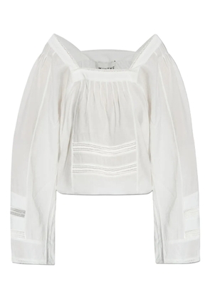 MUNTHE square-neck pleated blouse - White
