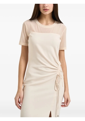 Patrizia Pepe gathered split dress - Neutrals
