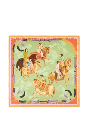 Shanghai Tang Tang foulard print silk scarf - Green