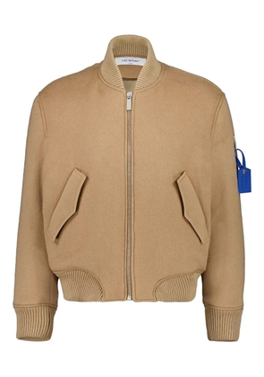Off-White tag-detail bomber jacket - Neutrals