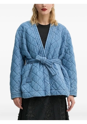 MUNTHE quilted belted denim jacket - Blue