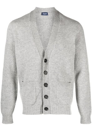 Drumohr mélange V-neck wool cardigan - Grey