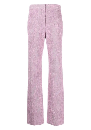 Krizia textured-finish wide-leg trousers - Pink