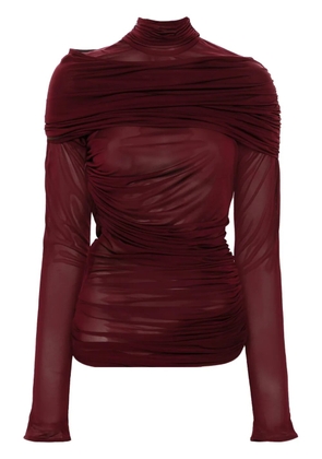 Mugler ruched top - Red