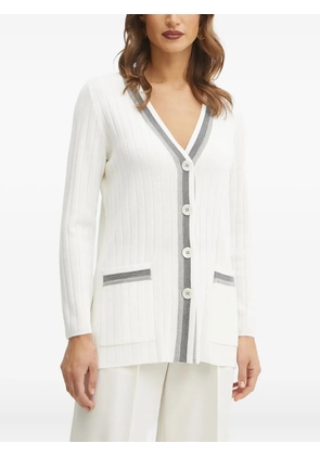 LUISA SPAGNOLI ribbed-knit cardigan - White