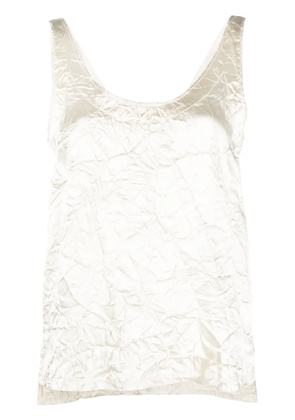 Lanvin V-back crinkled-effect top - White