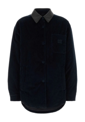 Miu Miu corduroy-collar overshirt - Blue