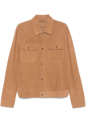Emporio Armani suede shirt jacket - Neutrals