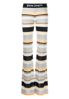 Palm Angels striped lurex-knit trousers - White