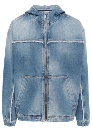 COUNTY OF MILAN fringed denim hooded jacket - Blue