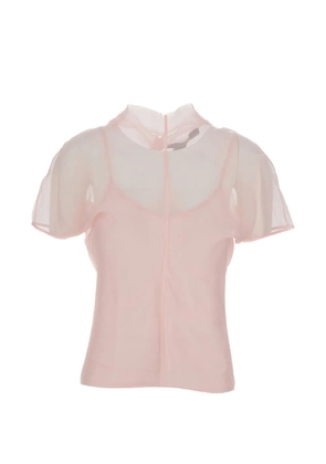 Federica Tosi high-neck short-sleeve blouse - Pink