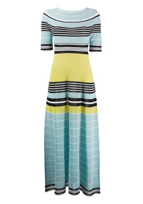 Lanvin striped long knitted dress - Blue