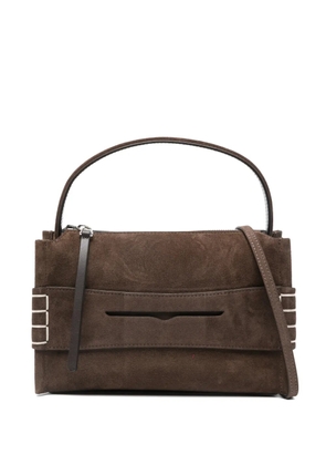 JW Anderson small loafer suede top handle bag - Brown