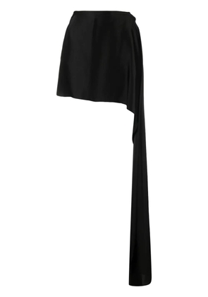SRVC Studio Apron wraparound satin skirt - Black