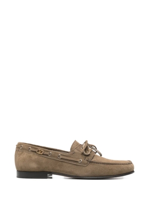 Valentino Garavani suede boat shoes - Brown