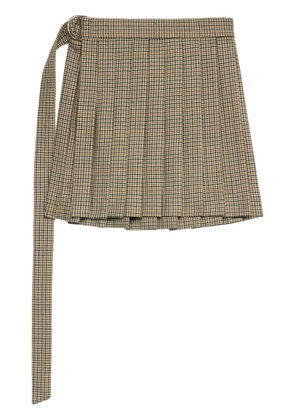 AMI Paris check-print pleated miniskirt - Neutrals