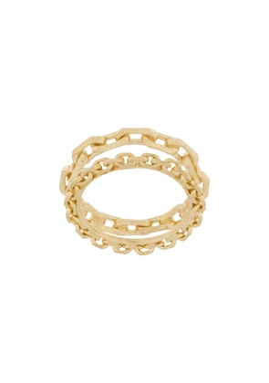 Wouters & Hendrix chain-embellished stacked ring - Gold