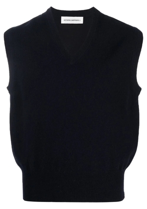 extreme cashmere sleeveless knit vest top - Blue