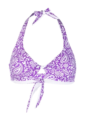 MC2 Saint Barth paisley-print twist bikini top - Purple