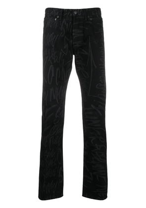 Takahiromiyashita The Soloist x Disney scribble printed trousers - Black