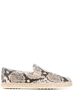 Tod's python-effect espadrilles - Neutrals