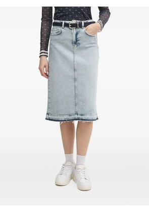 Joop! Romy frayed-hem denim midi skirt - Blue