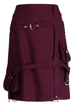 Off-White cargo buckle-strap midi skirt - Purple