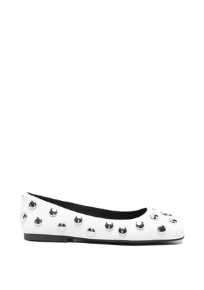 Michael Kors Matilda studded leather ballet flats - White