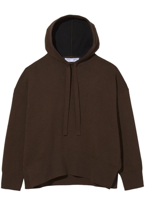 Proenza Schouler White Label drop shoulder knitted hoodie - Brown