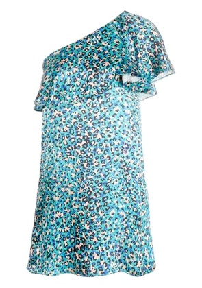 Saint Laurent leopard-print one-shoulder dress - Green