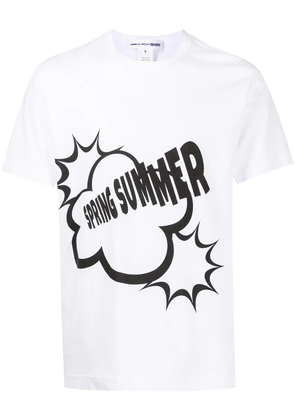 Comme Des Garçons Shirt slogan-print cotton T-shirt - White
