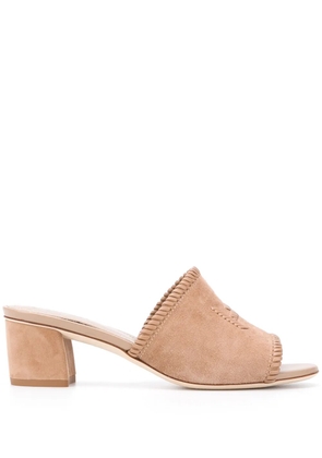 Tod's logo embroidered 55mm sandals - Brown