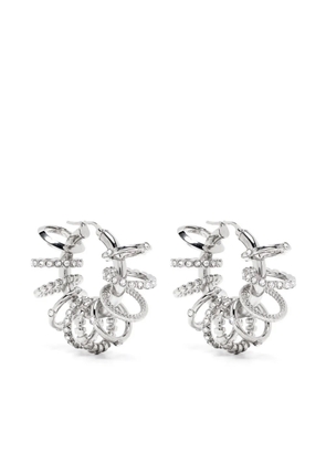 Amina Muaddi Multi Ring hoop earrings - Silver