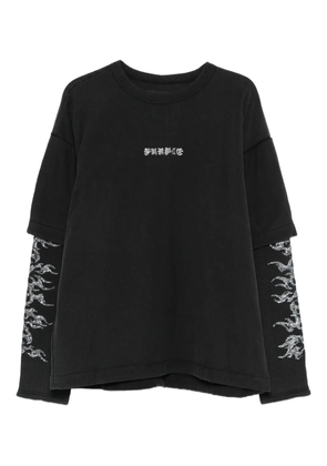 Purple Brand textured cotton T-shirt - Black