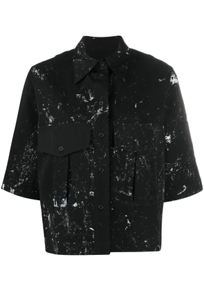 Song For The Mute paint-splatter short sleeve shirt - Black
