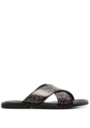 Ferragamo Gancini crossover strap sandals - Black