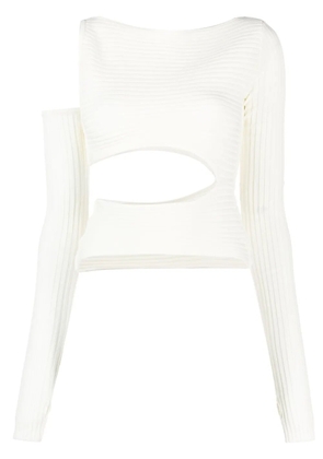 ANDREĀDAMO asymmetric cut-out top - White