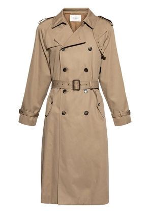 Saint Laurent gabardine-weave trench coat - Neutrals
