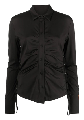 Heron Preston lace-up ruched shirt - Black