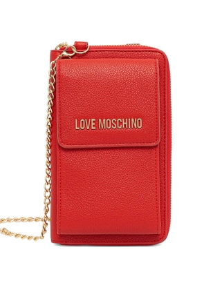 Love Moschino logo-lettering chain wallet - Red