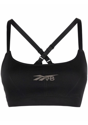 Reebok logo-print sports bra - Black