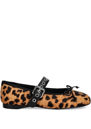 Jeffrey Campbell leopard-motif buckle flats - Brown